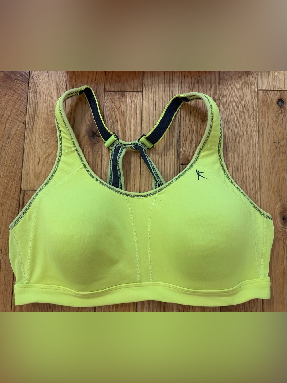 Yellow Sports Bra with Racerback Straps